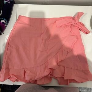 Pink wrap skirt